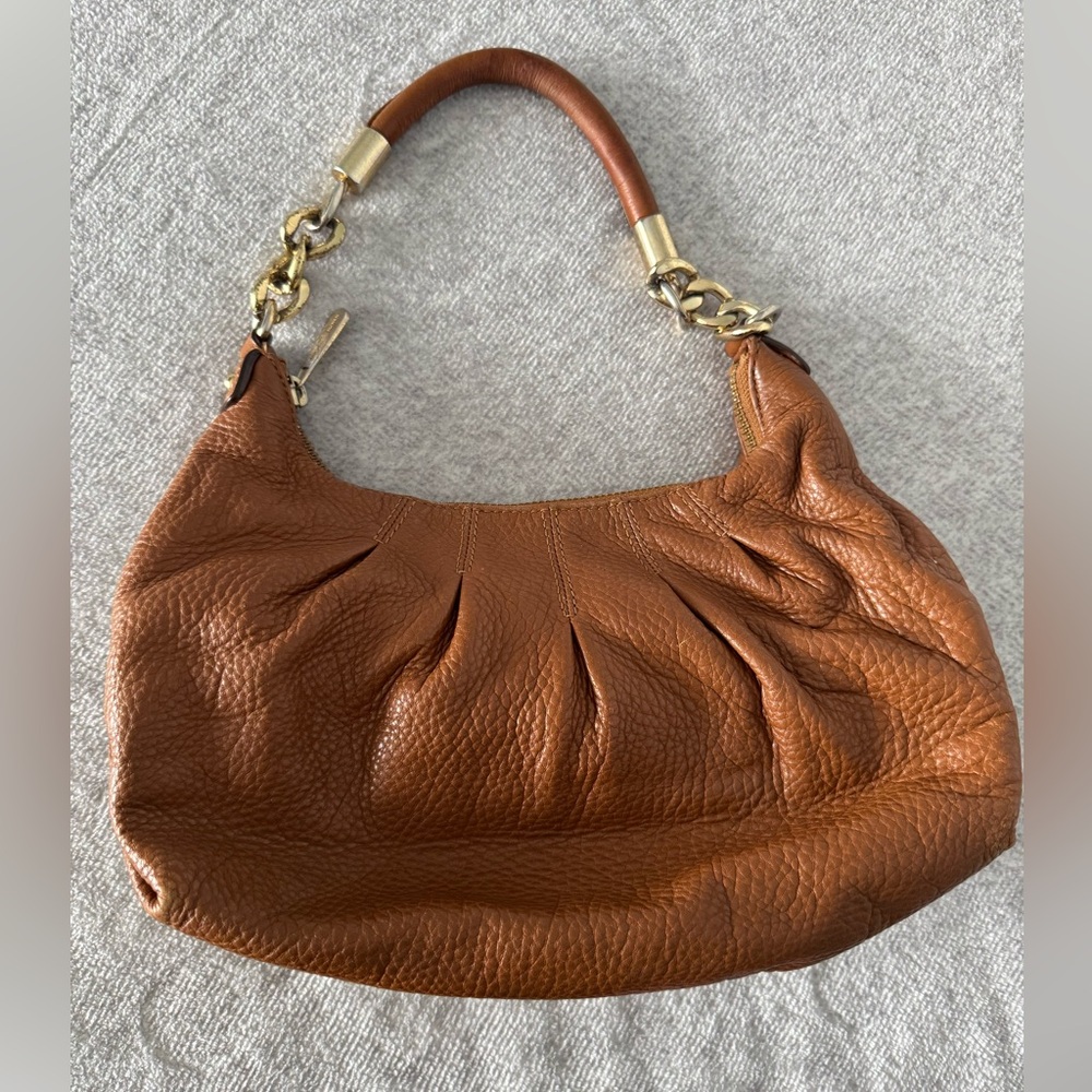 Michael Kors Tan Leather Key & Card Holder with Gold Hardware Handbag